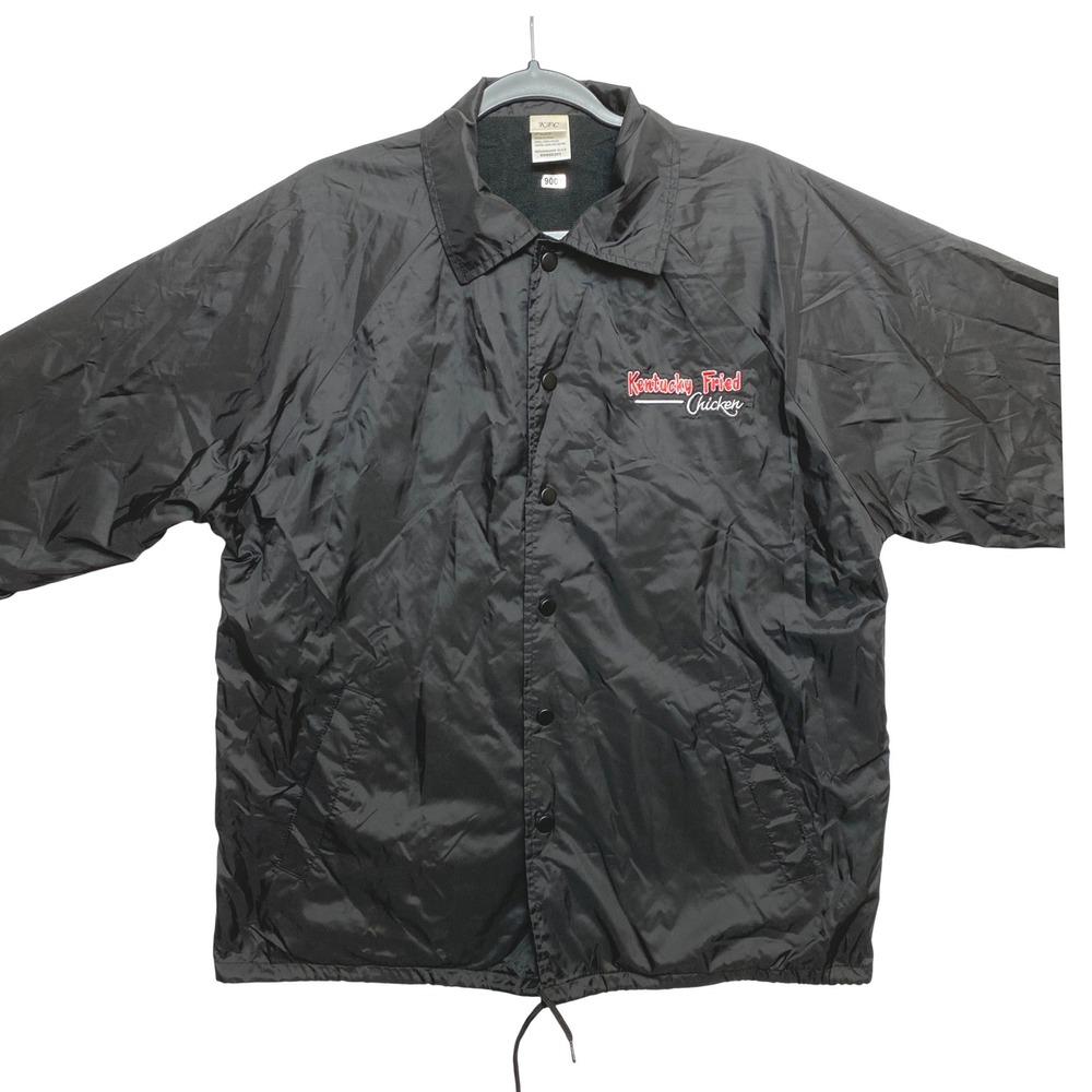 KFC Kentucky Fried Chicken Jacket Mens Small Black Windbreaker Coach